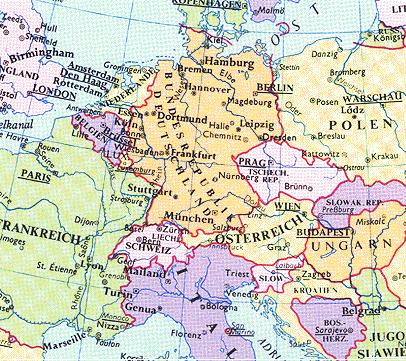 Map of Central Europe 144kB