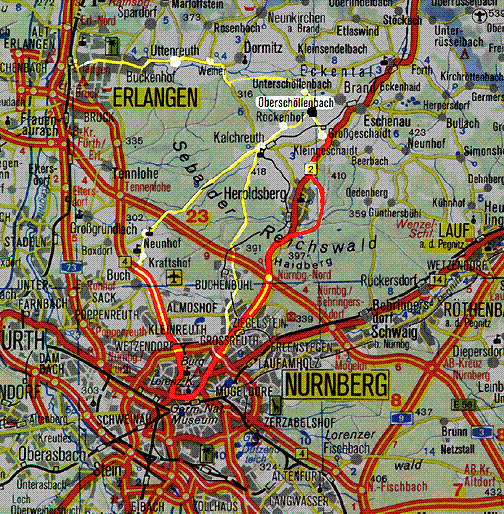 Map of Mittelfranken 158 kB
